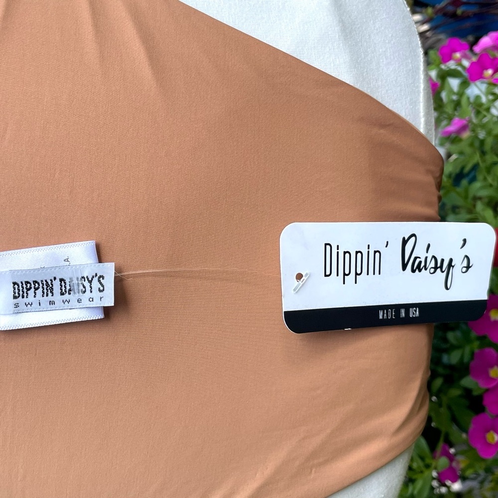 Dippin’ Daisy’s 2 Piece Bikini Pink Floral and Tan Both Pieces Size Small - Picture 9 of 16